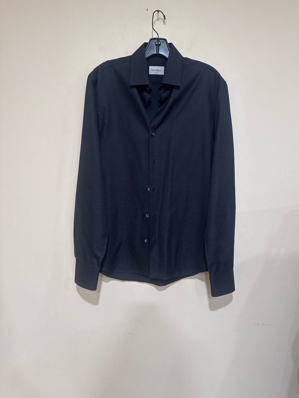 Salvatore Ferragamo Black Long-Sleeve Dress Shirt. Size small